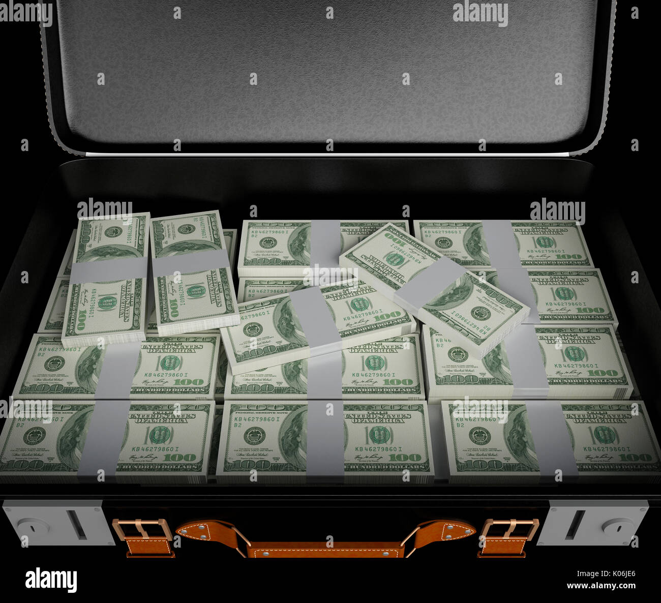Image Of Big Bag Full Of American Dollars On The Floor Stock Photo