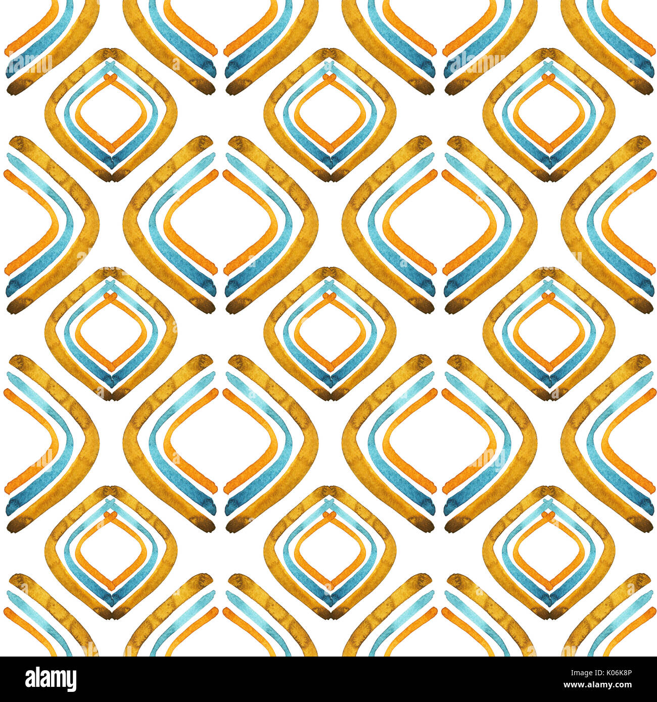 Hand drawn watercolor seamless pattern background. Isolated on white ...