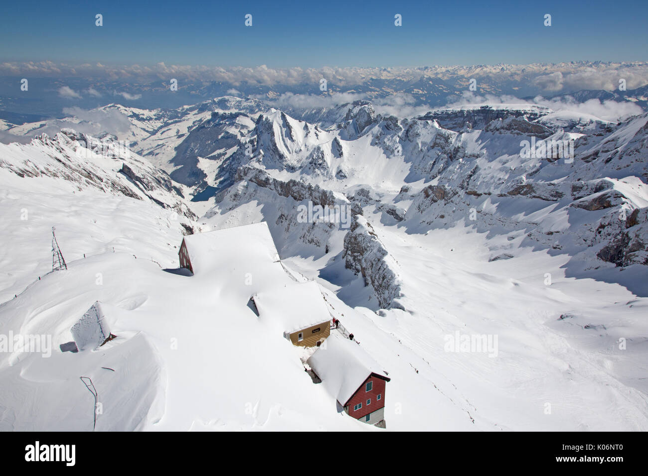 Winter in the swiss alps near mount Santis, Switzerland Stock Photo Alamy