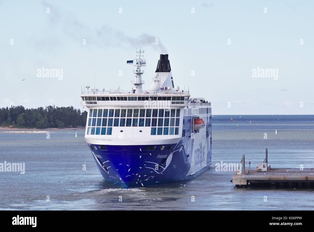 MS Finlandia, Eckerö Line, mooring in harbor Stock Photo