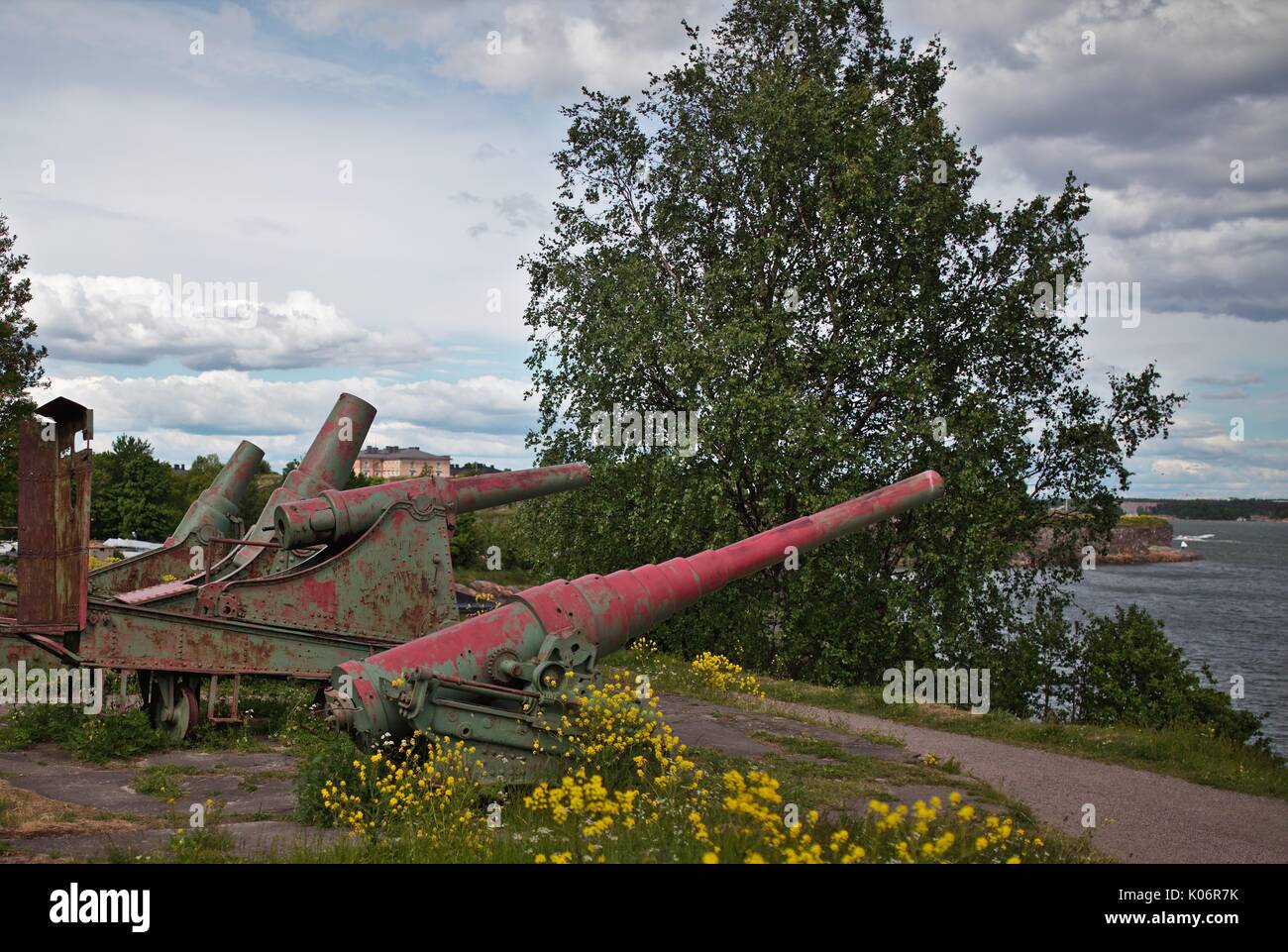 Canon on Suomenlinna, Finland Stock Photo