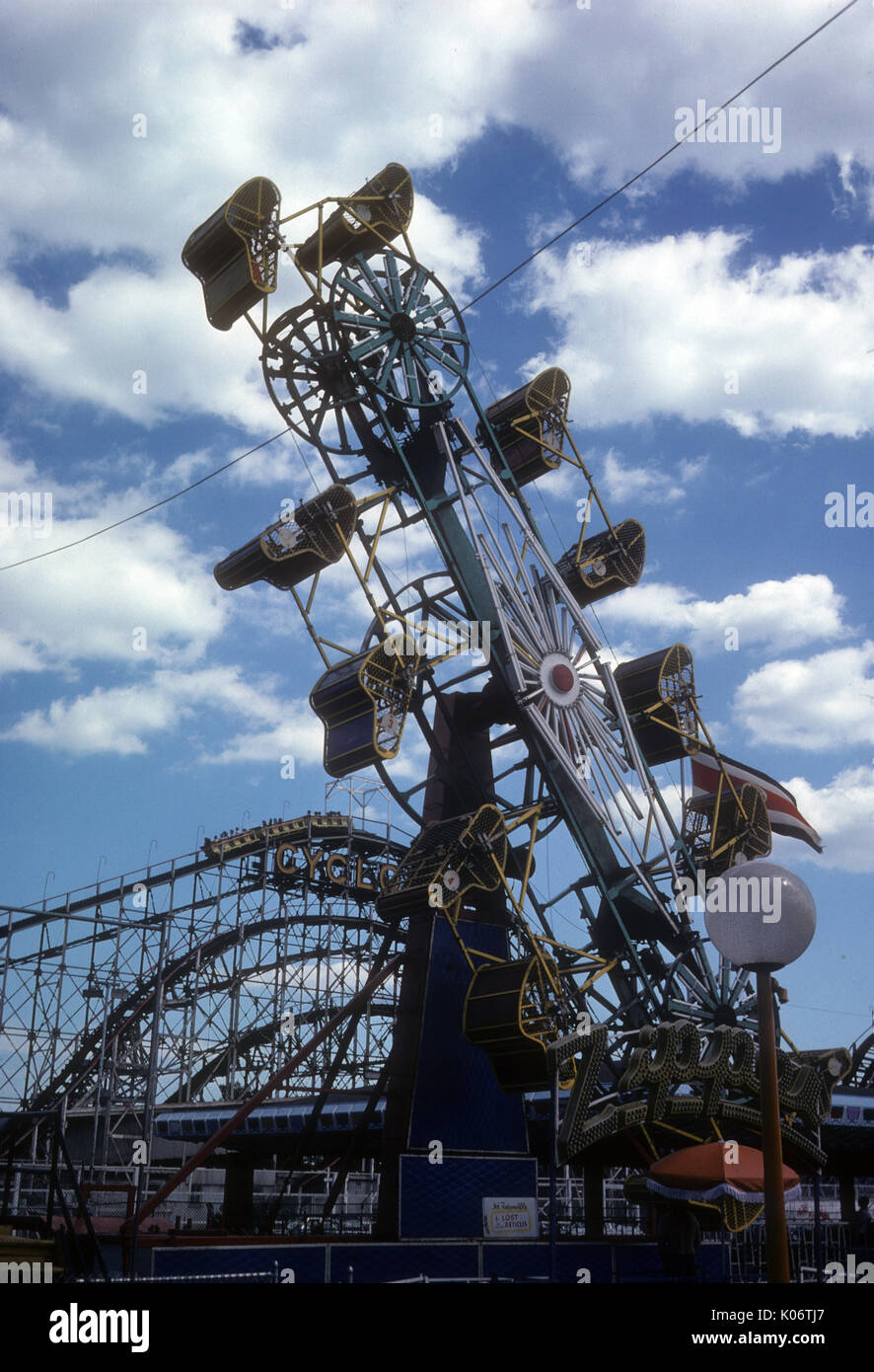 zipper amusement park vintage ride Stock Photo