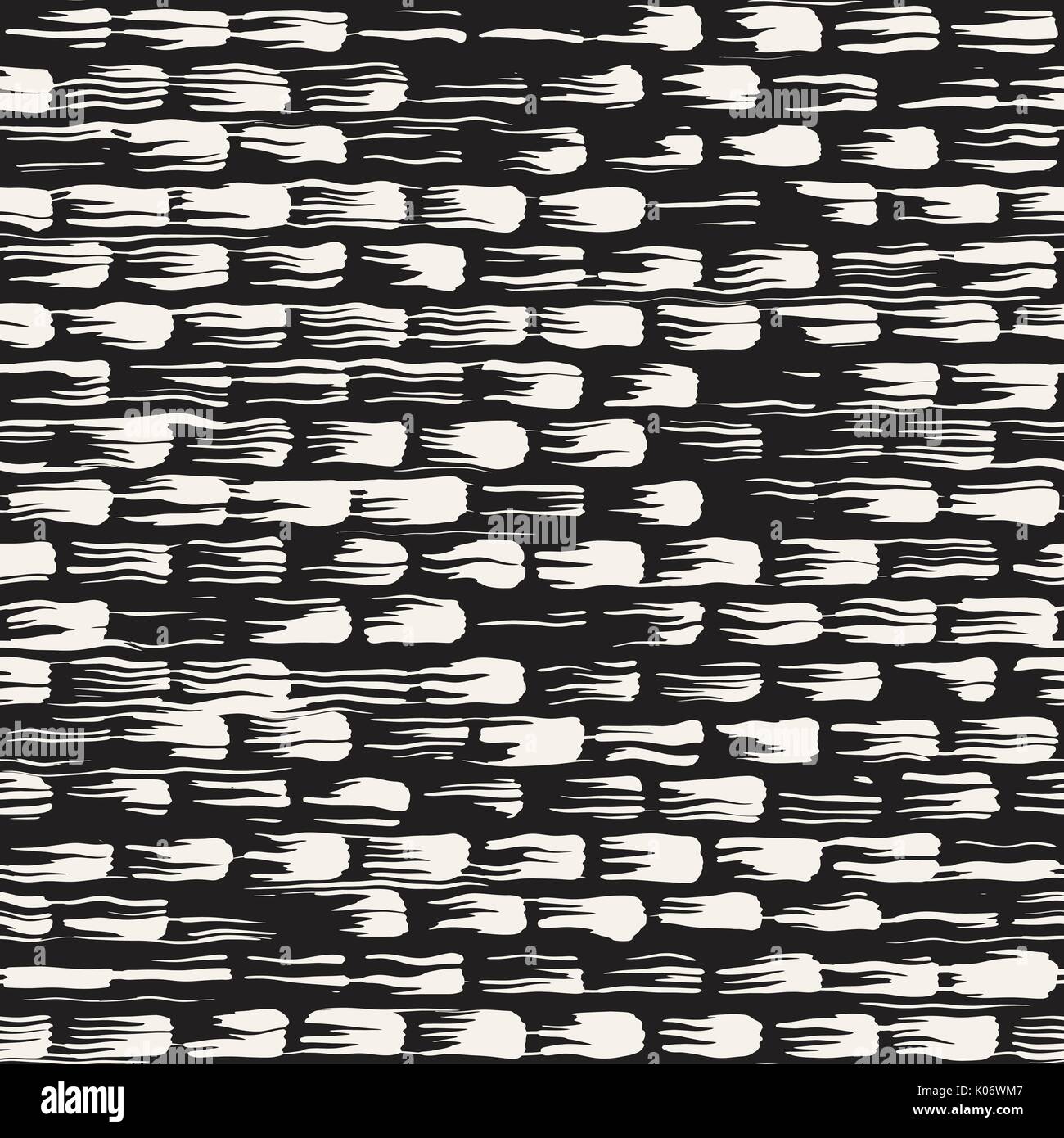 Vector seamless pattern with brush stripes and strokes. Black and white ...