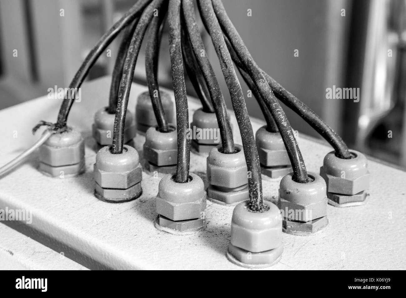 Electrical connection line switch Stock Photo