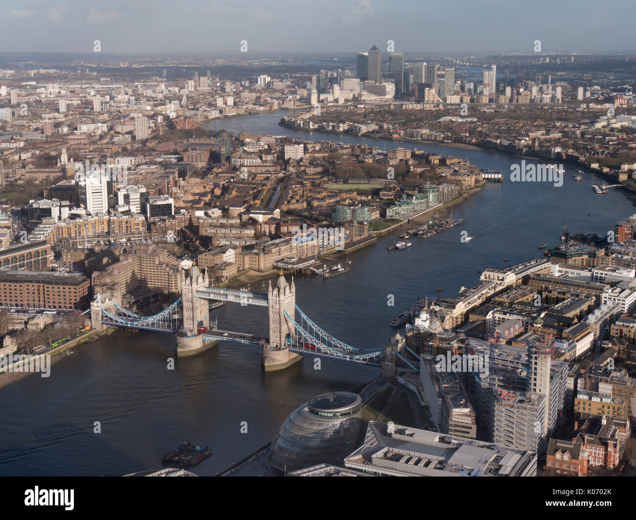 Europe, UK, England, London, Tower Bridge aerial Stock Photo