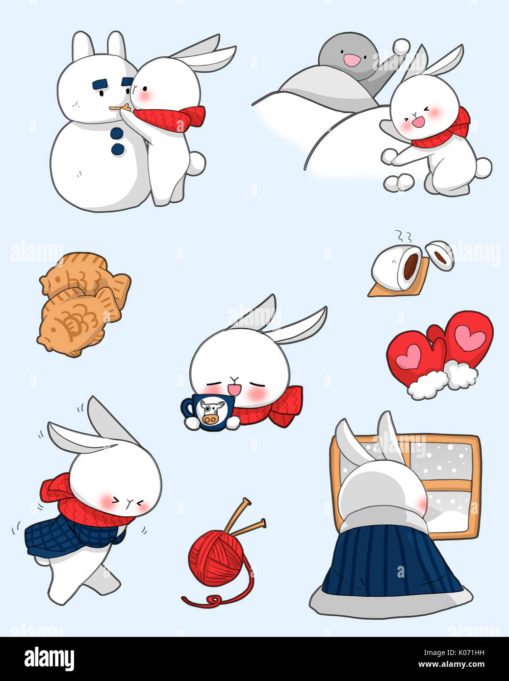Various emotions of cute rabbits Stock Photo - Alamy