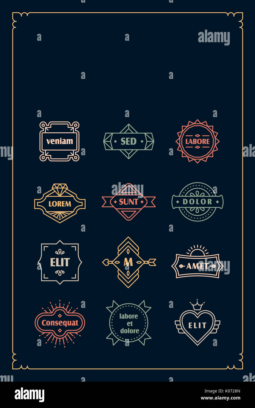 Icons of various abstract emblems Stock Photo - Alamy