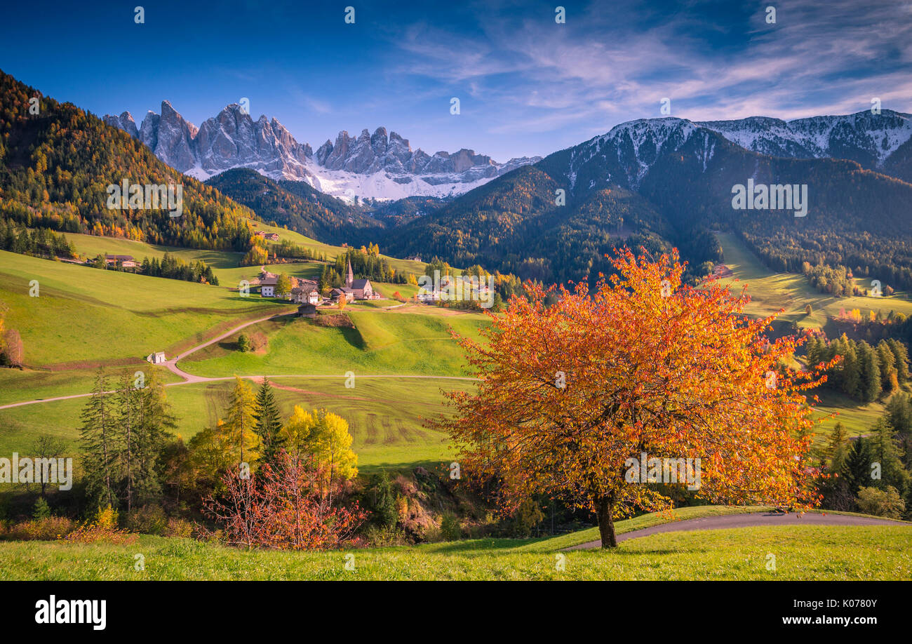 Val di Funes, Trentino Alto Adige, Italy Stock Photo