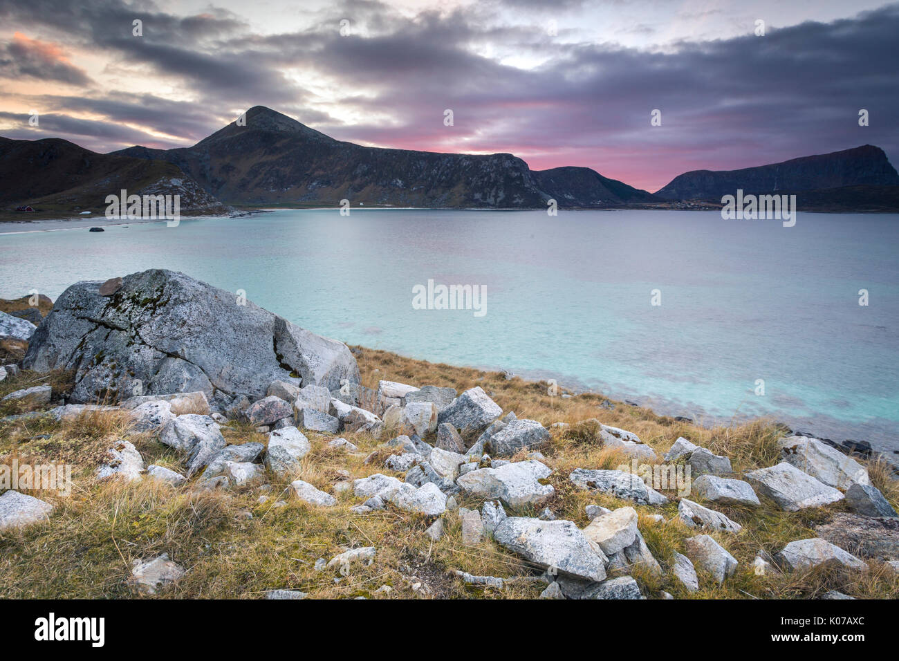 Haukland beach, Lofoten Islands, Norway Stock Photo