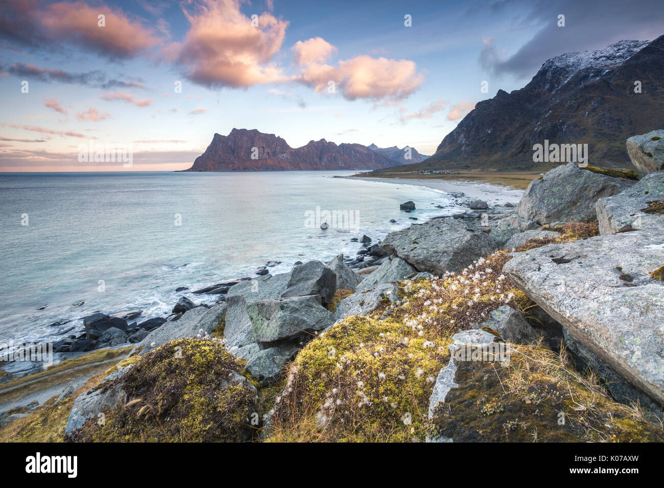 Uttakleiv beach, Lofoten Islands, Norway Stock Photo