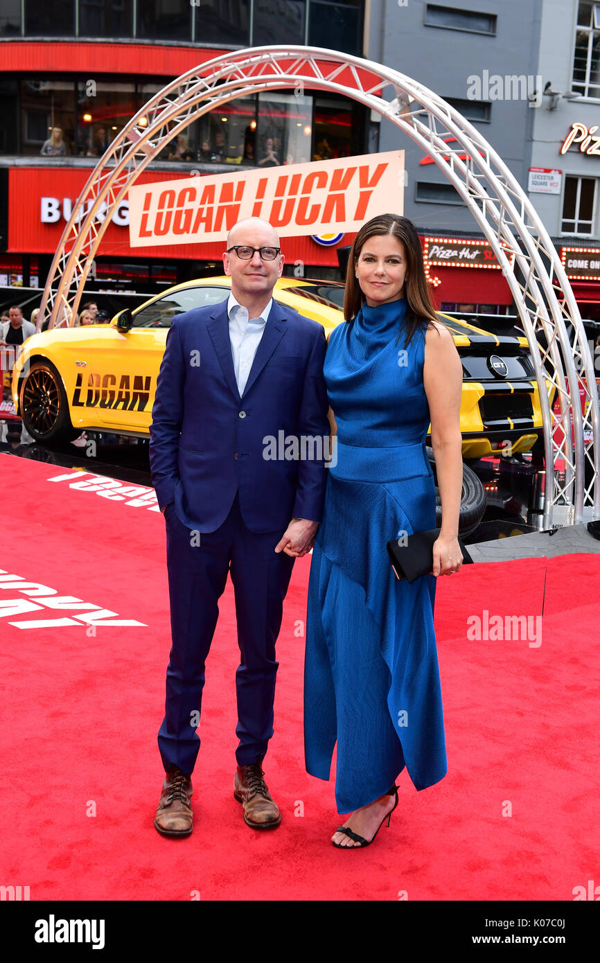 Producer Steven Soderbergh and Jules Asner attending the Logan Lucky UK