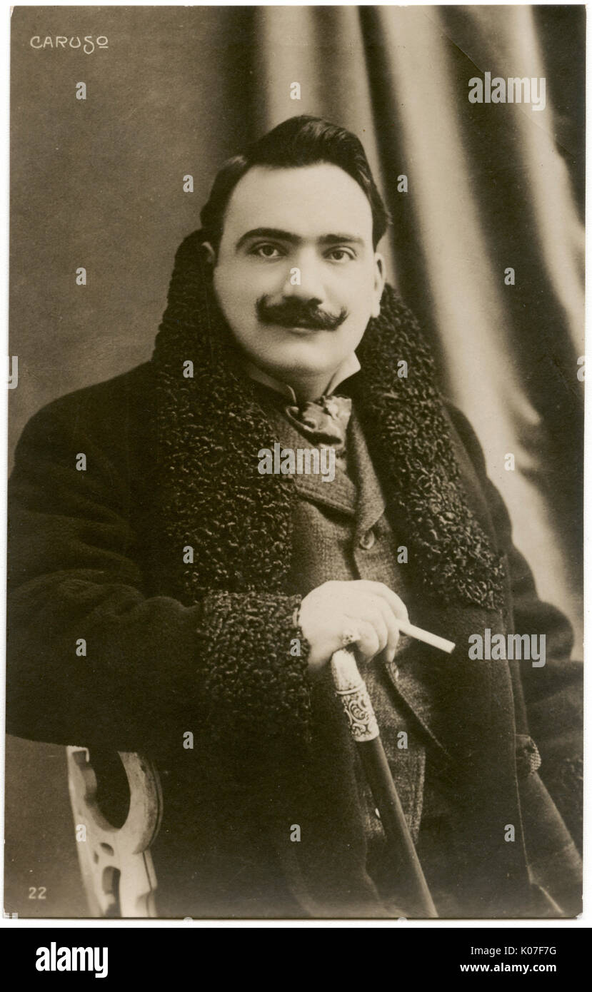 Enrico Caruso ((1873 - 1921), Italian operatic tenor.      Date: Stock Photo