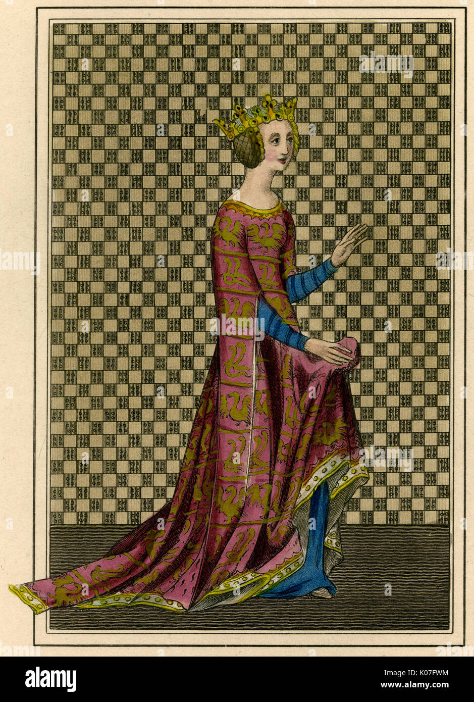 14th century English Lady Stock Photo