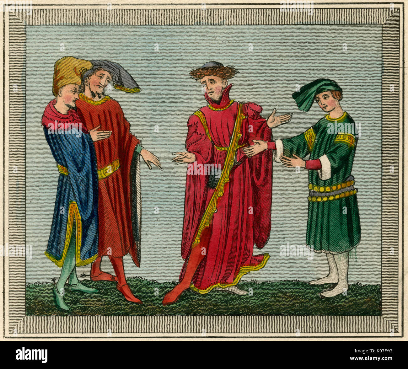 English Notables 14th century Stock Photo Alamy