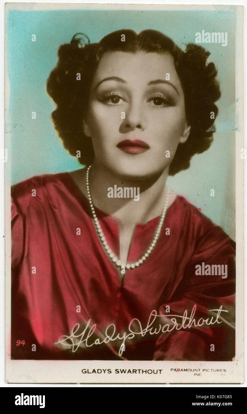 Gladys Swarthout (1900 - 1969), American opera singer who  also appeared in films       Date: Stock Photo