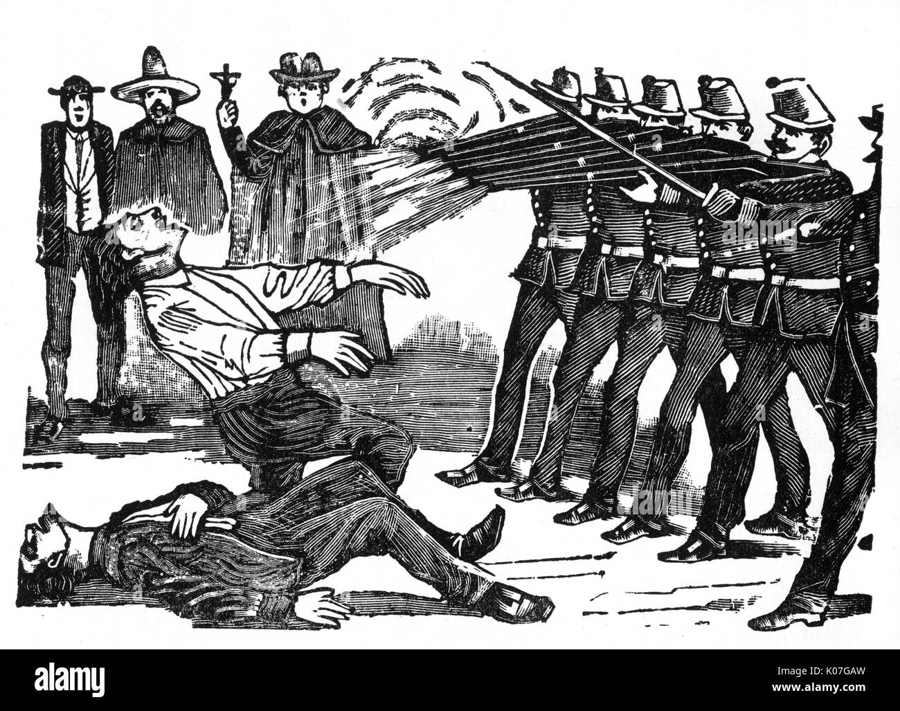 Posada, Execution of two Madero supporters Stock Photo