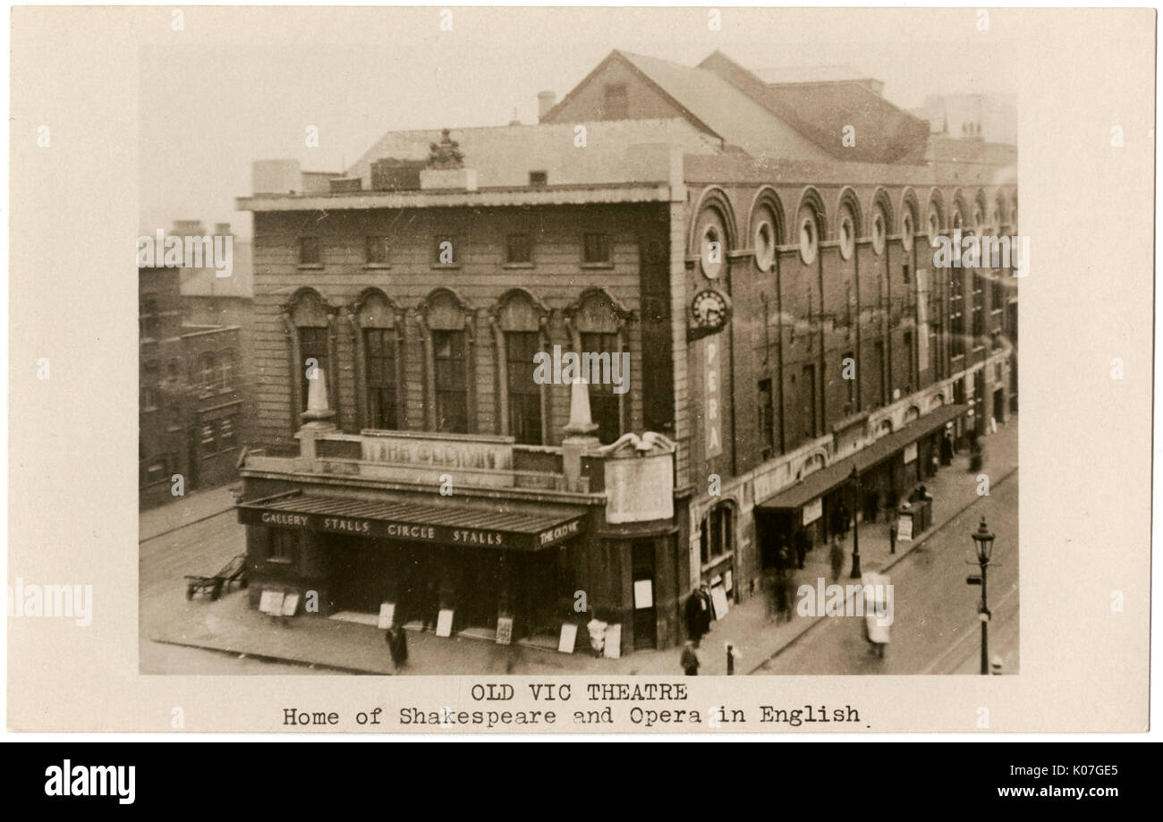 The Victoria Theatre, better  known as the Old Vic : at this  time dedicated to performances of Shakespeare, and of opera in english.      Date: circa 1930 Stock Photo