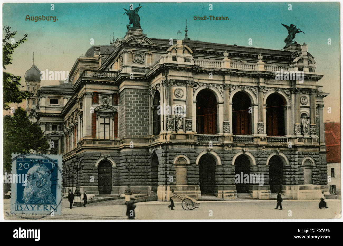 Augsburg, the Stadt-Theater (municipal theatre) Date: 1903 Stock Photo ...