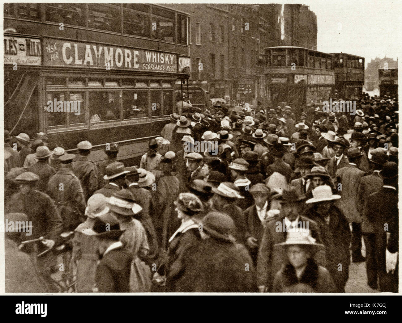 Great railway strike, available tram-car 1919 Stock Photo