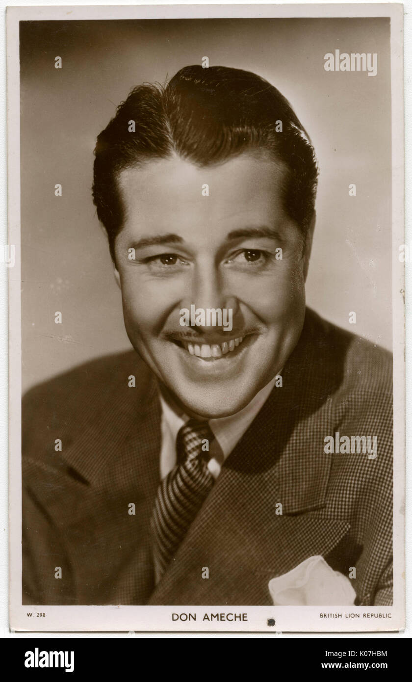 Don Ameche (1908 - 1993), American actor and voice artist.     Date: Stock Photo