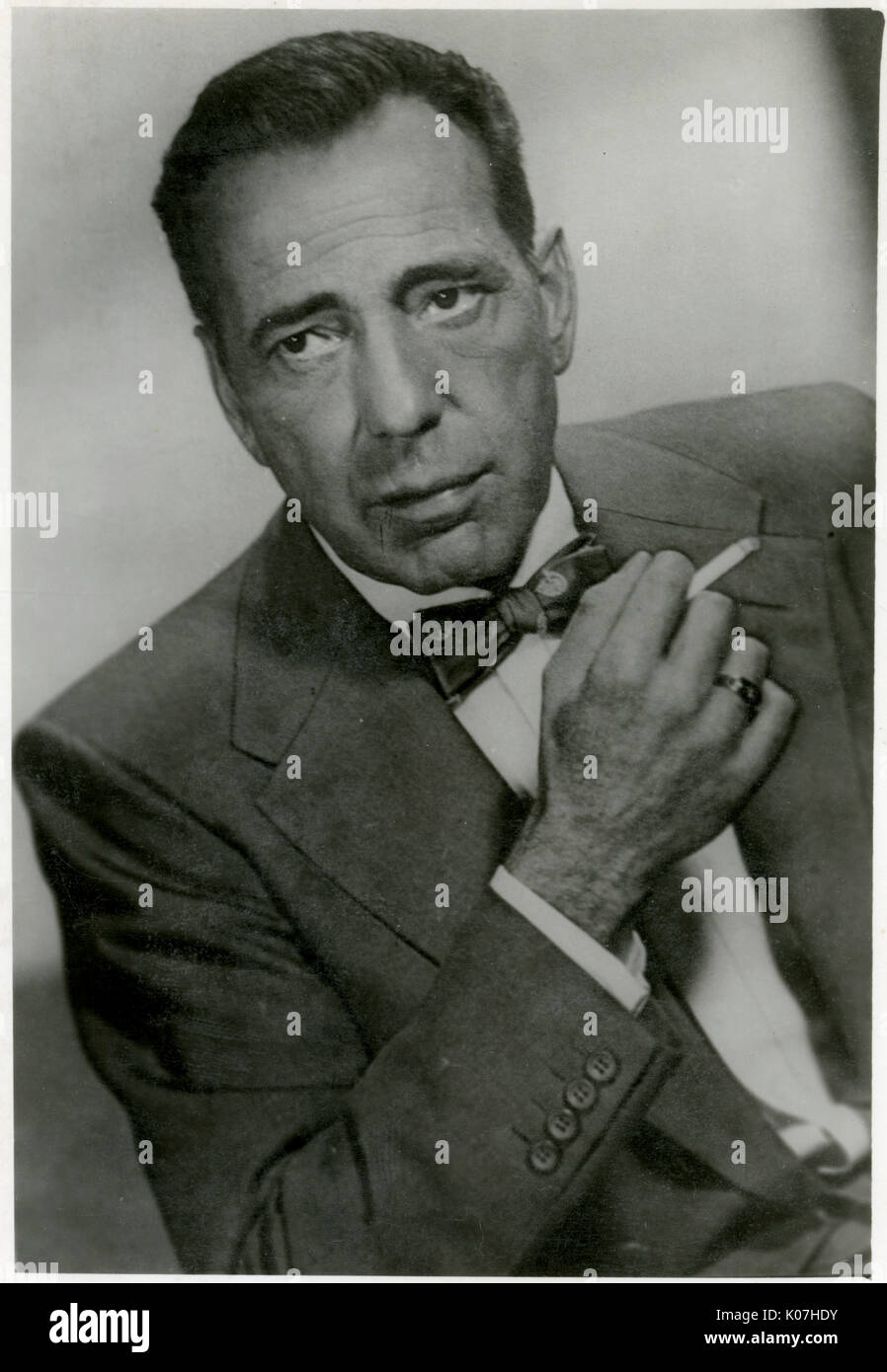 Humphrey Bogart (1899 - 1957), American screen and stage actor whose performances in 1940s.     Date: Stock Photo