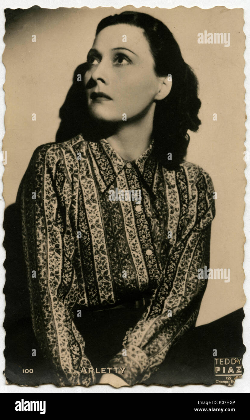 L&#x9bee;ie Marie Julie Bathiat (1898  1992), known professionally as Arletty, was a French actress, singer, and fashion.      Date: Stock Photo