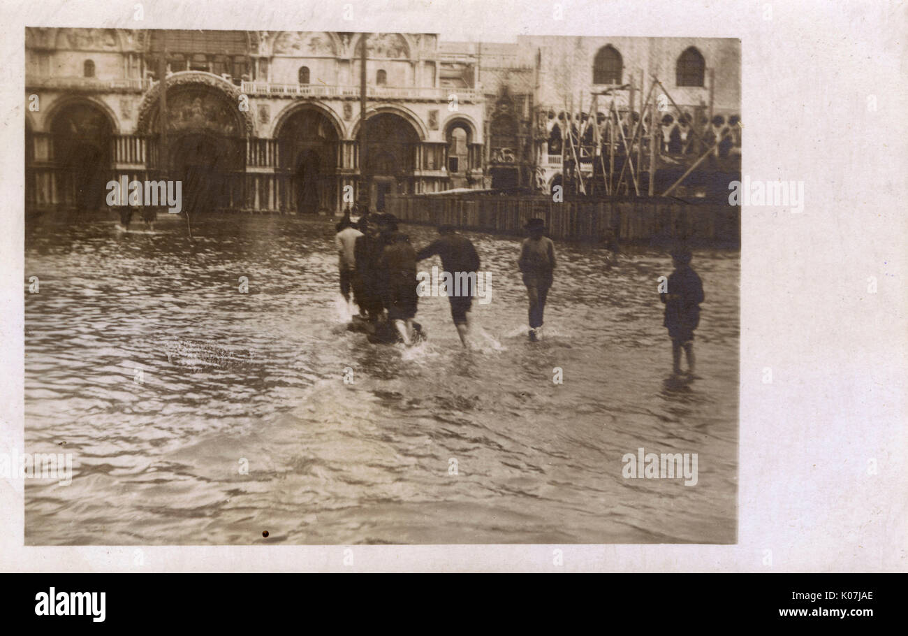 St. Mark's Square, Venice, Italy - Flooded Stock Photo