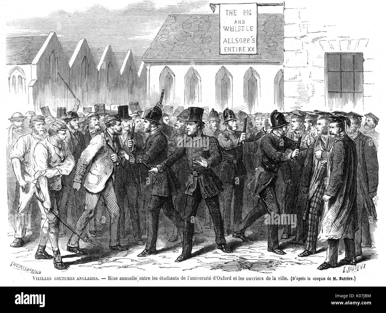 A standoff in Oxford between town locals and university students is