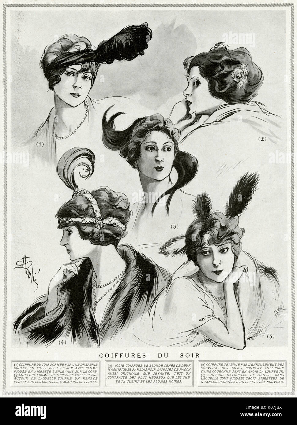 Evening Hairstyles 1912 Stock Photo Alamy