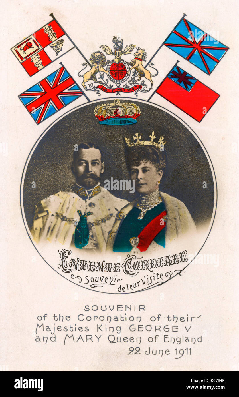 Souvenir postcard - King George V Coronation - 22 June 1911 Stock Photo ...