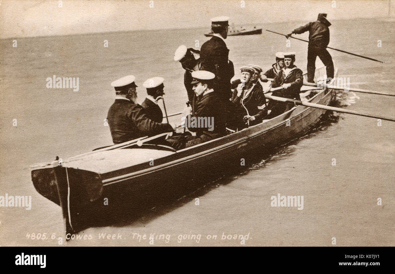 King Edward VII heading to his boat - Cowes Week Stock Photo