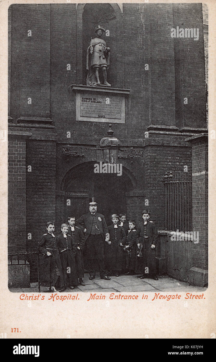 Christ's Hospital - Main Entrance in Newgate Street Stock Photo