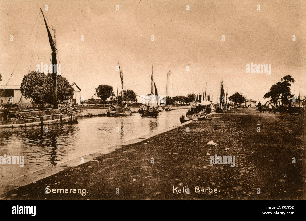 Kali Baroe canal, Semarang, North Java, Indonesia Stock Photo