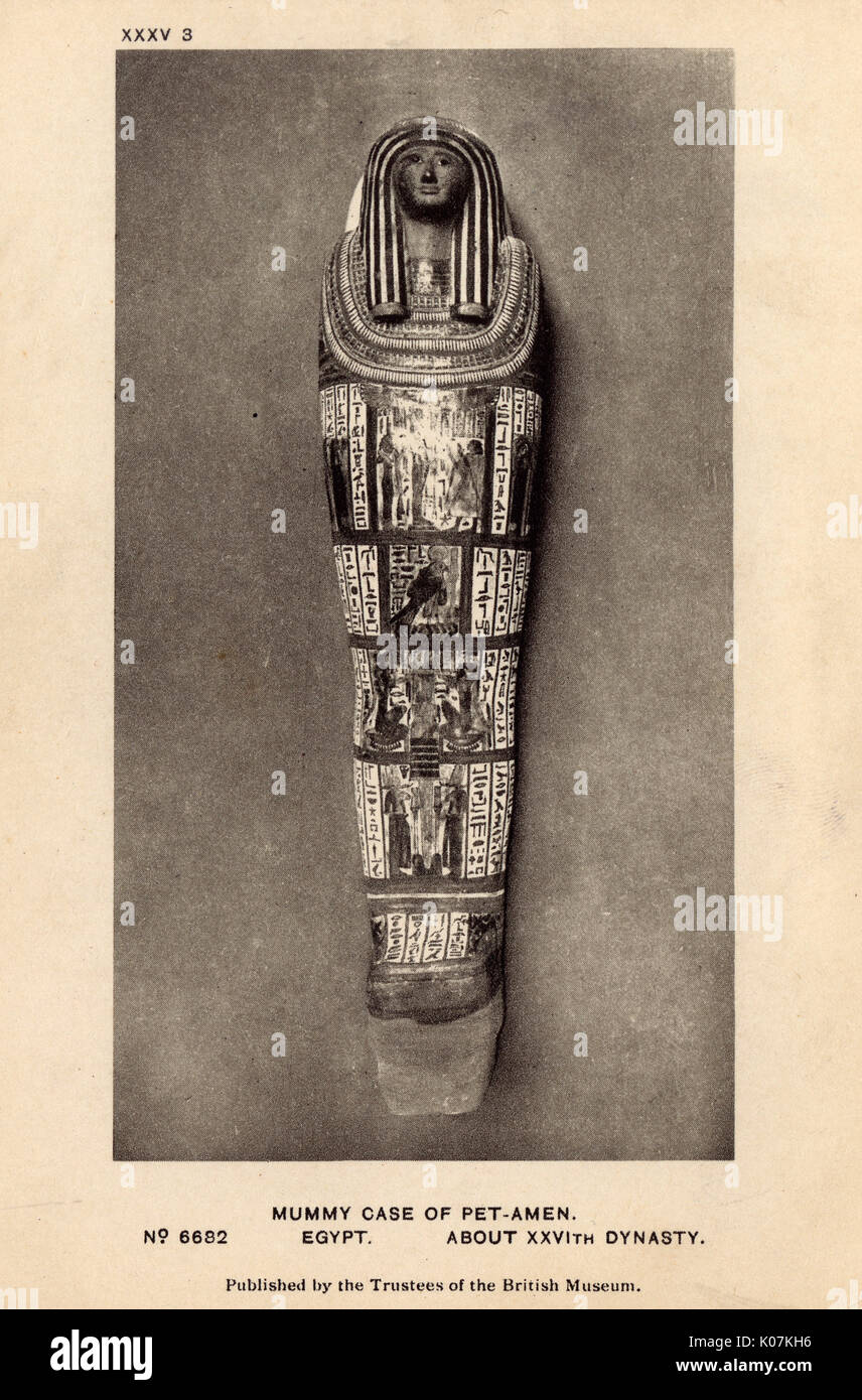Egyptian Mummy in the British Museum, London - Padiamenet Stock Photo