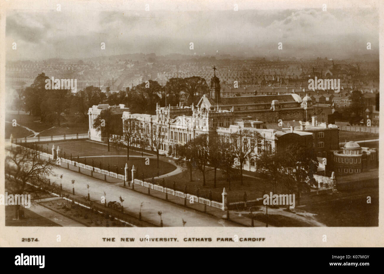 The New University - Cathays Park, Cardiff, South Wales     Date: 1917 Stock Photo