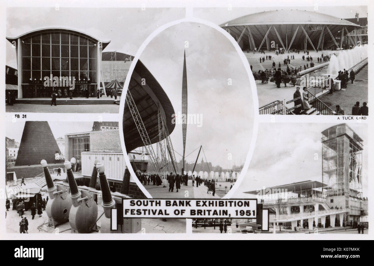 Seaside South Bank Exhibition Festival of Britain 1951 Postcard 749a 