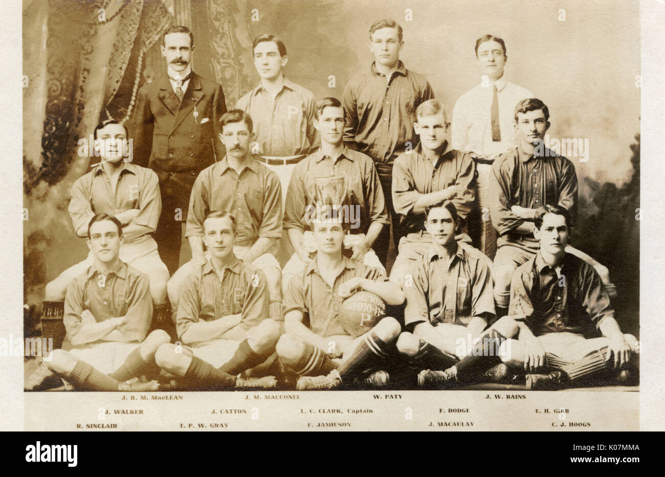 Football team champions, Punahou, Honolulu, Hawaii Stock Photo