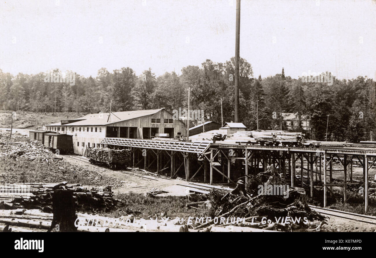 Emporium Lumber Company, Childwold, New York State, USA, showing a