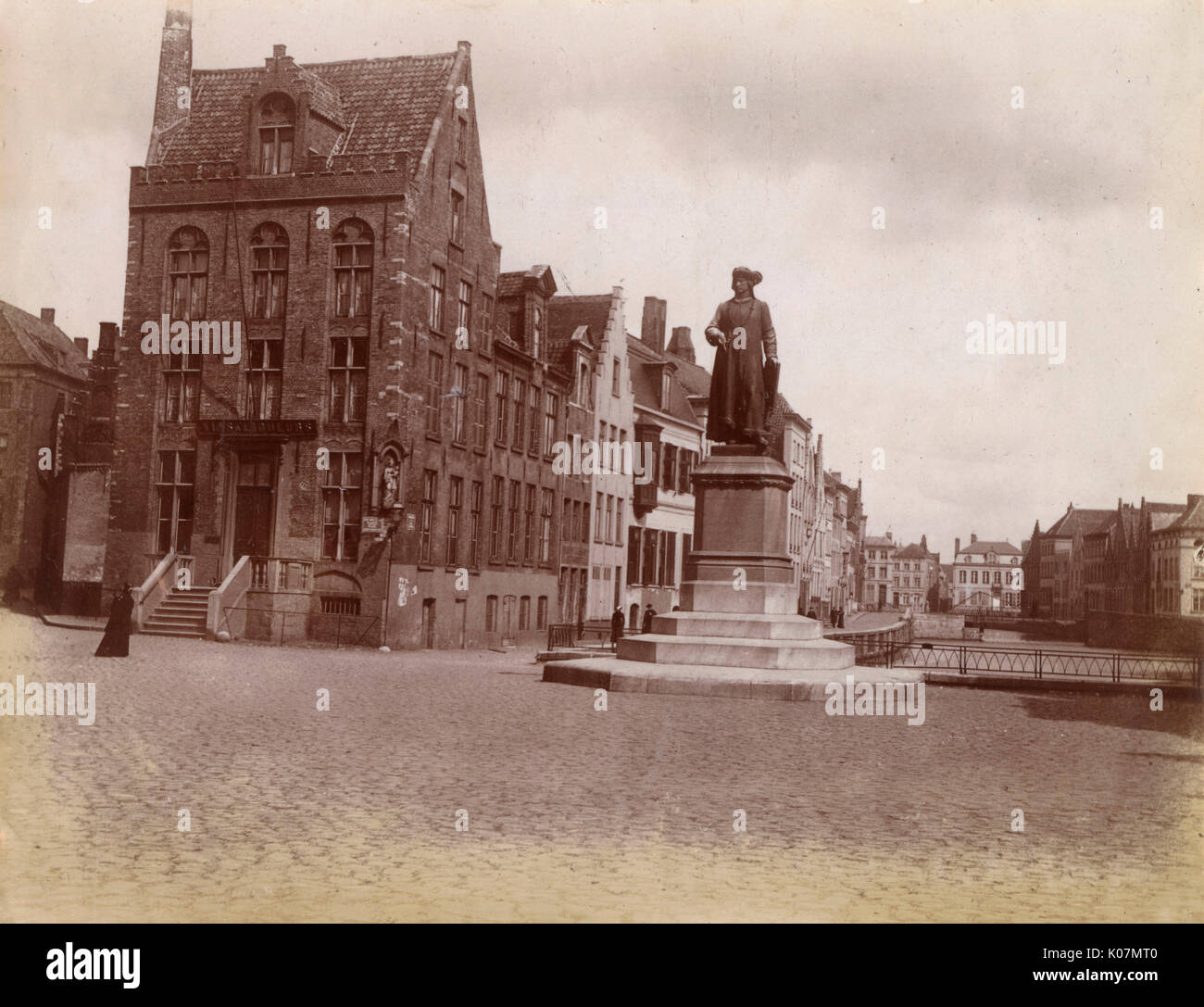 Jan van Eyck Square, Bruges, Belgium Stock Photo