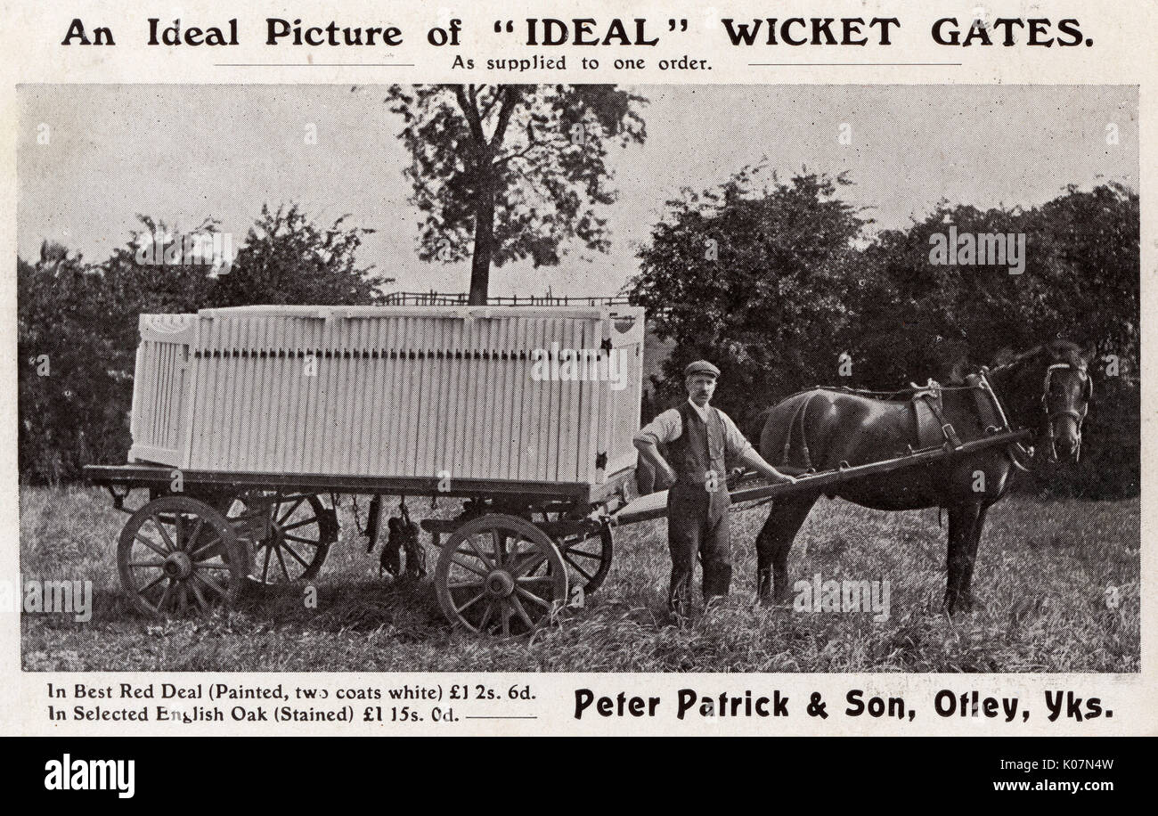 'Ideal' Wicket Gates - transported by horse cart - Yorkshire Stock Photo