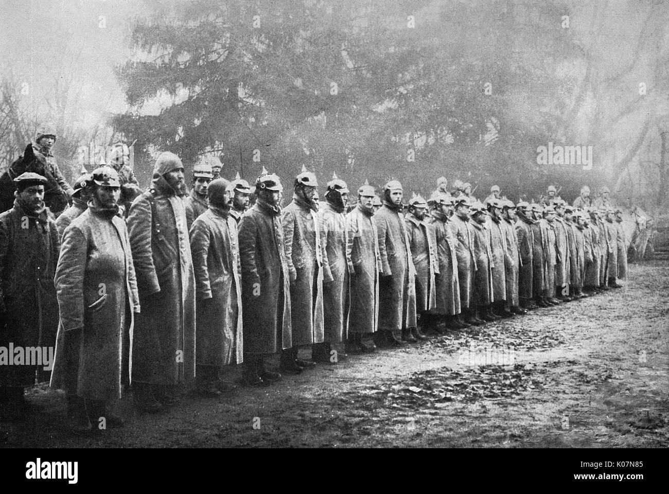 Prussian regiment taken prisoner, Russia, WW1 Stock Photo