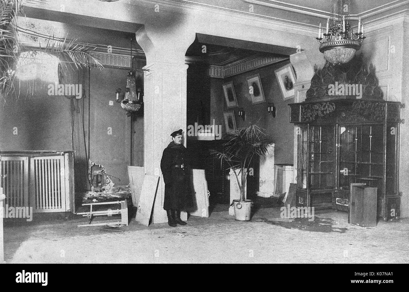 Hotel Astoria after sacking, Petrograd, Russia Stock Photo