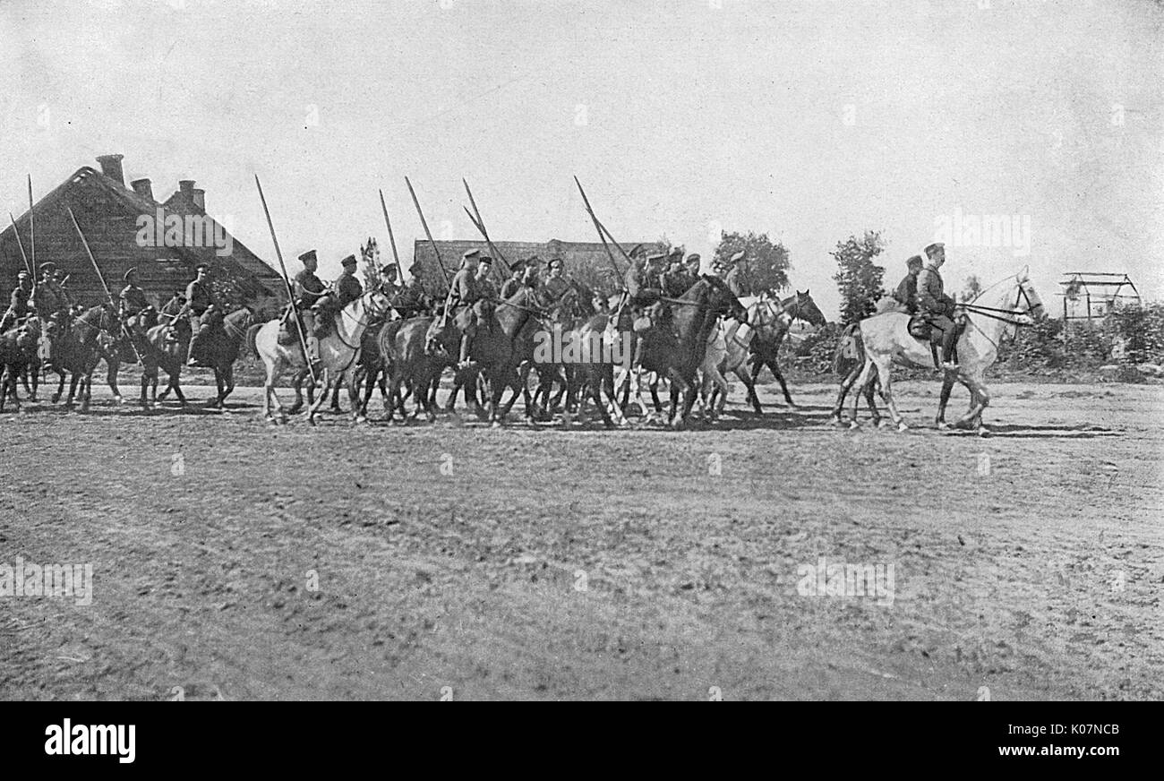Russian Cossack soldiers, Russia, WW1 Stock Photo
