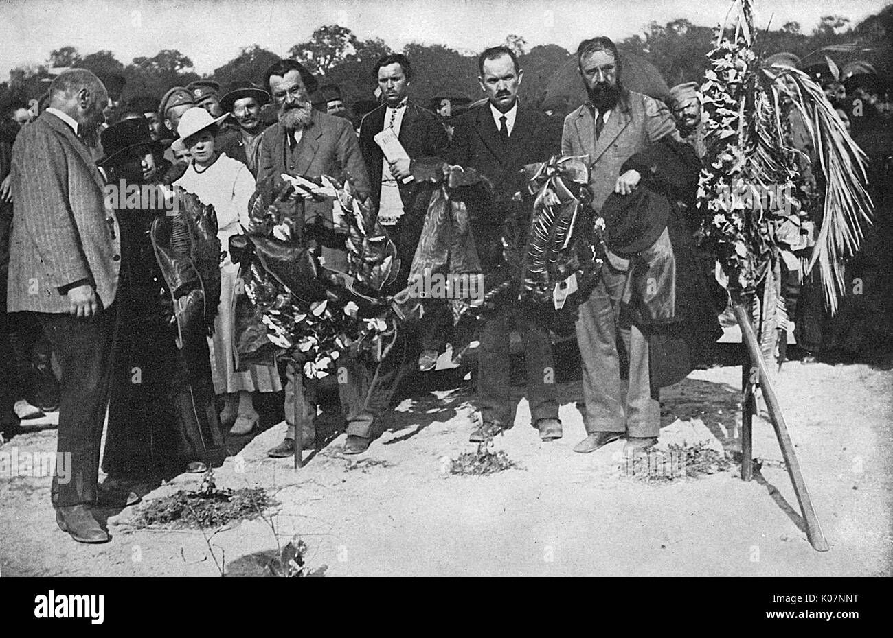 Wreaths for fallen Bolsheviks during Revolution, Russia Stock Photo