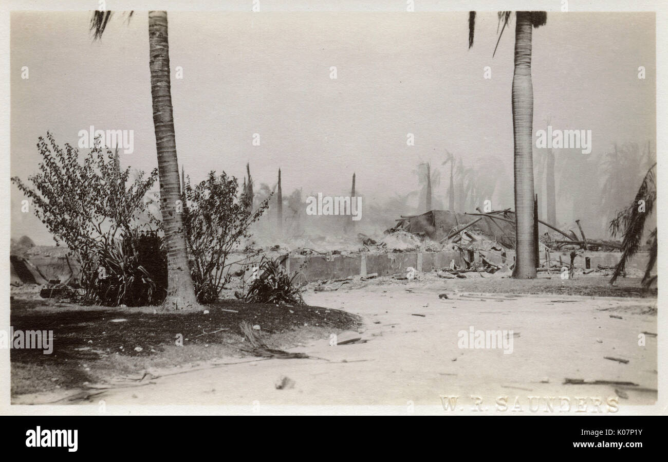 View of hurricane damage, Nassau, Bahamas, West Indies Stock Photo