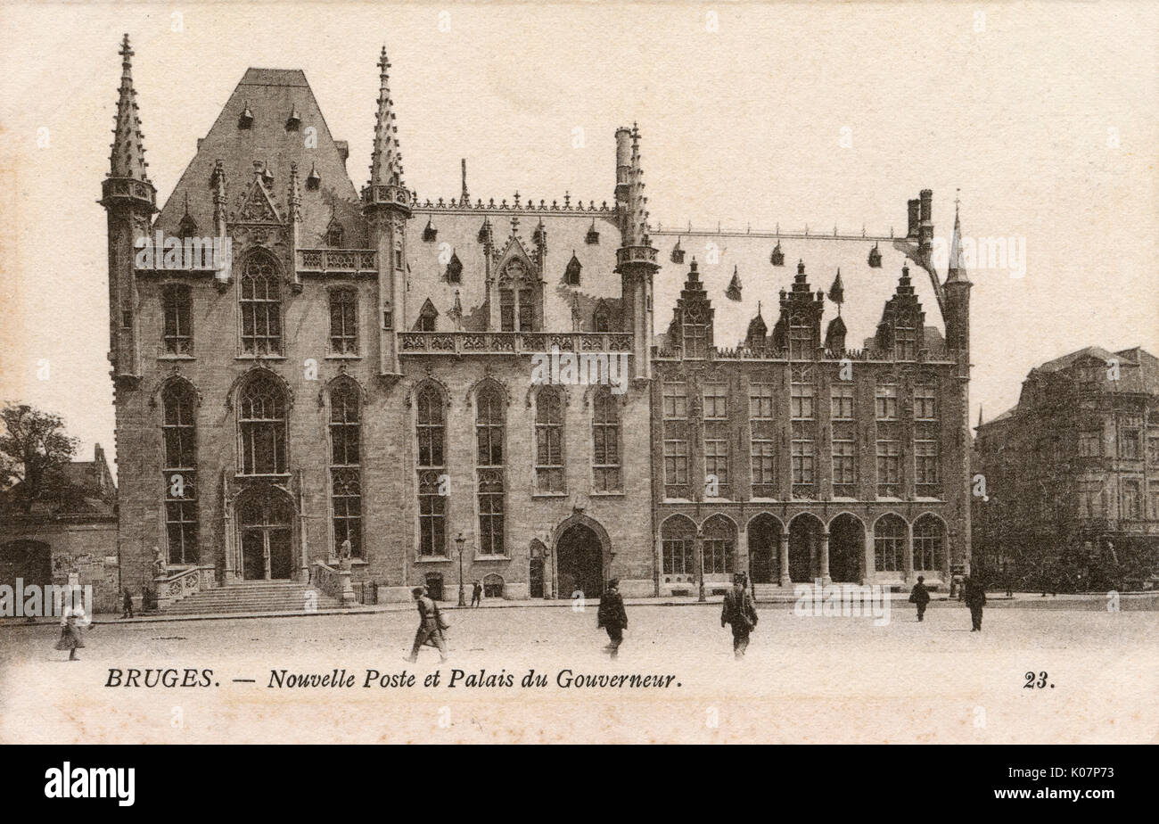 Provincial Court building, Market Place, Bruges, Belgium Stock Photo