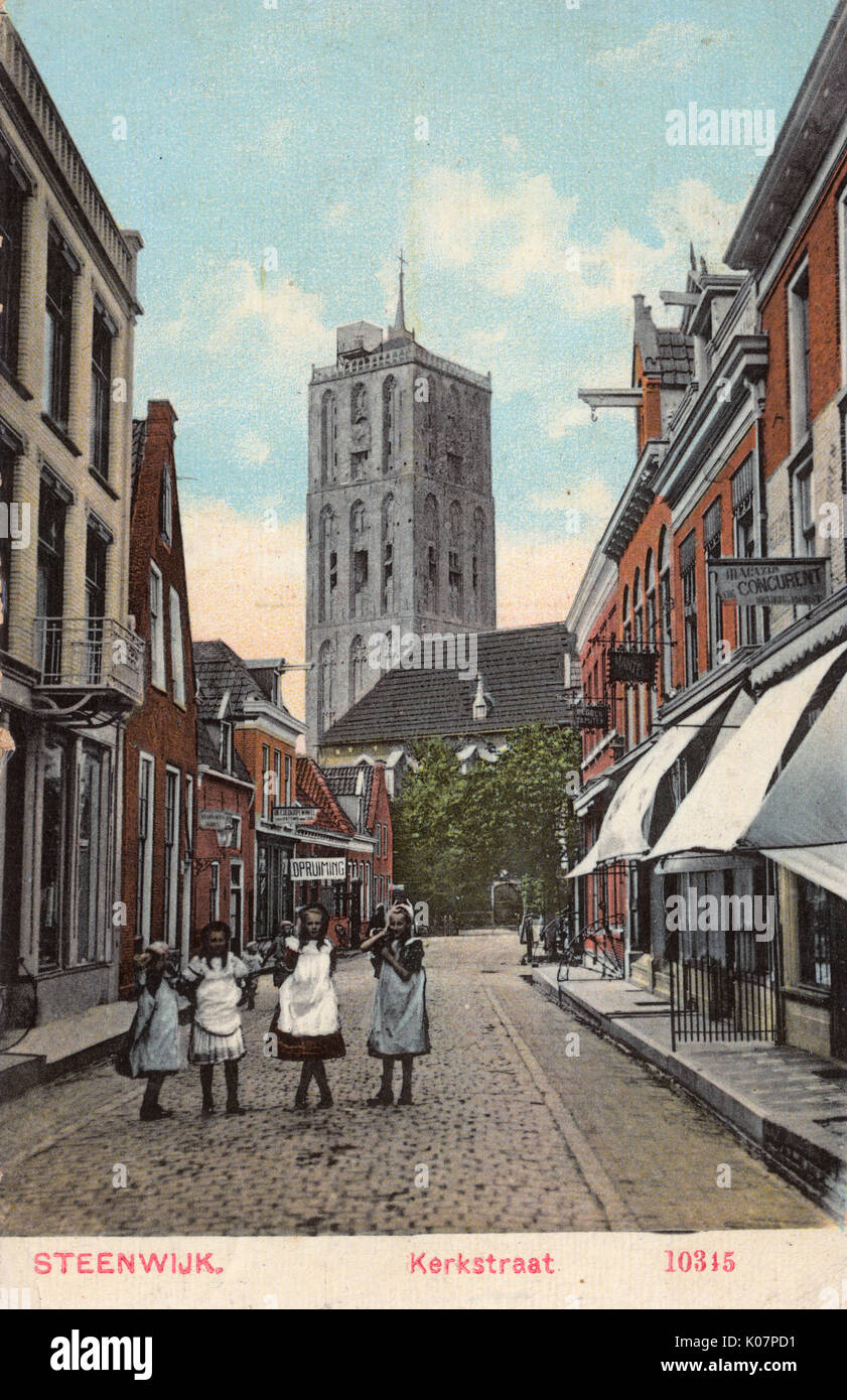 View of Kerkstraat, Steenwijk, Netherlands Stock Photo