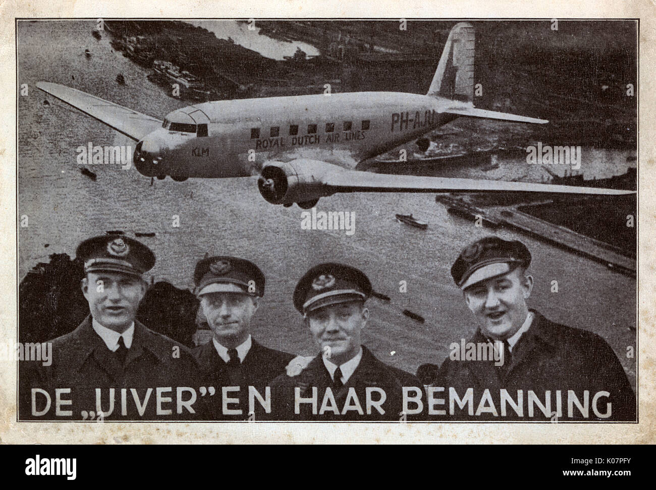 The crew of the Uiver, Royal Dutch Airlines (KLM) Stock Photo