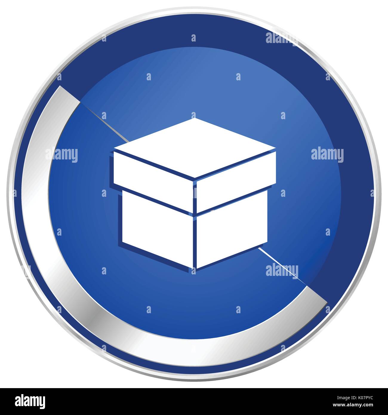 Box silver metallic web and mobile phone vector icon in eps 10 Stock ...