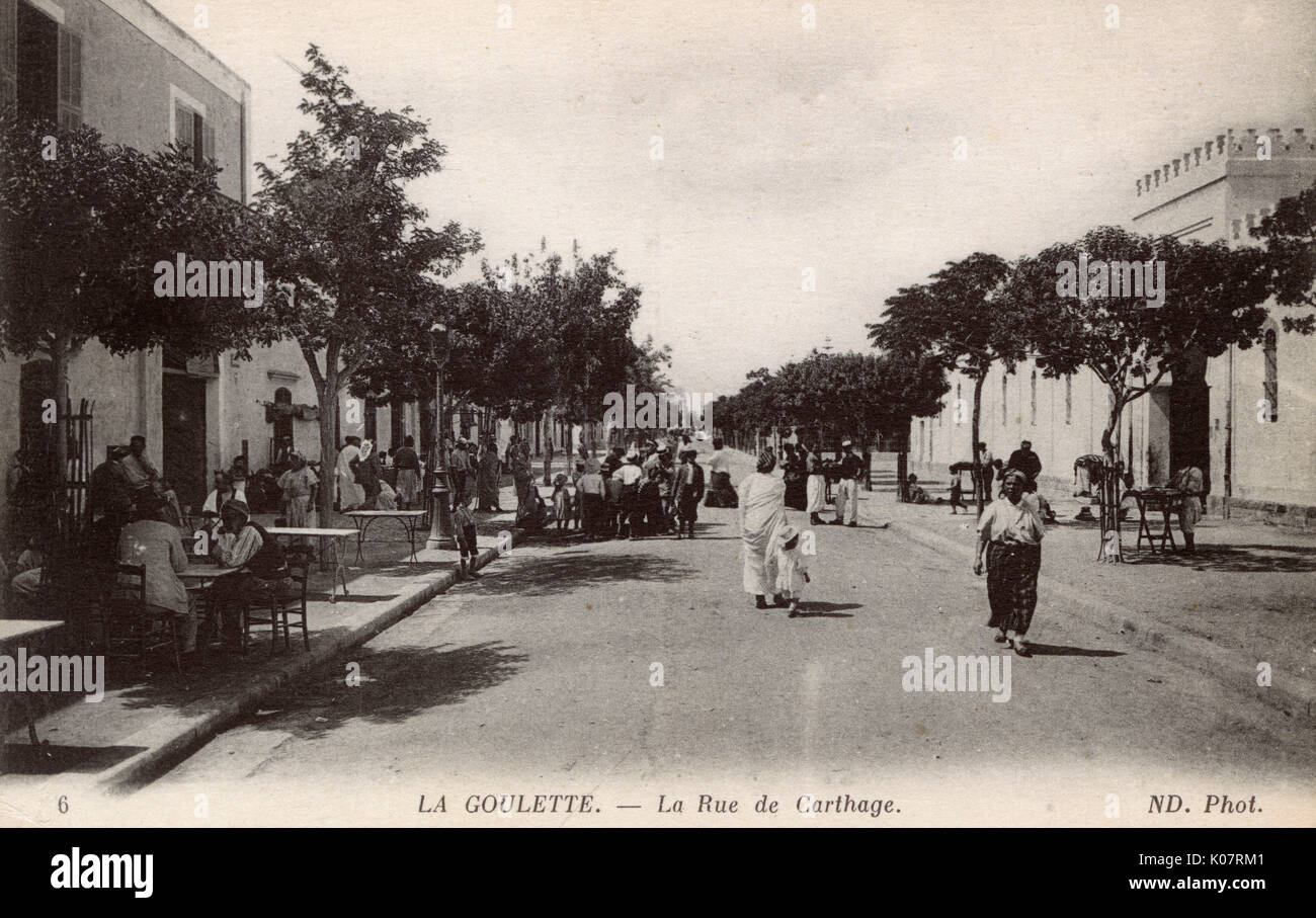 Rue de Carthage (Carthage Street), La Goulette, port of Tunis, Tunisia